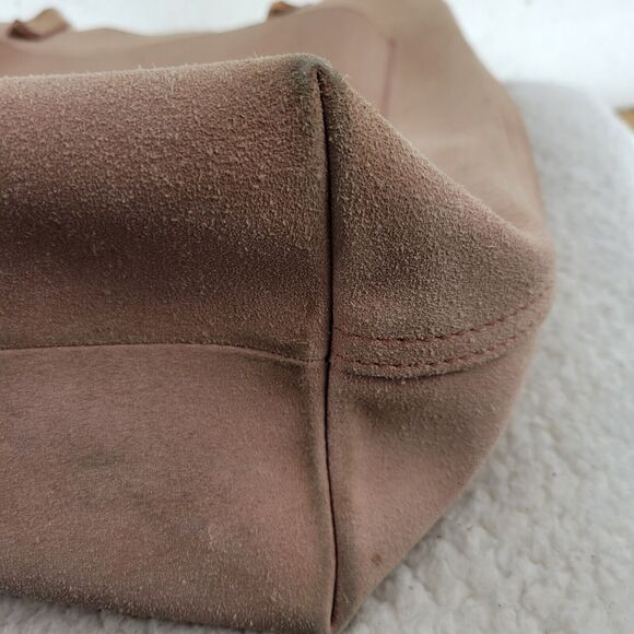 Madewell Pink Suede Tote Bag With Detachable Crossbody Strap 12 X 11 X 6 Unlined - Picture 5 of 9